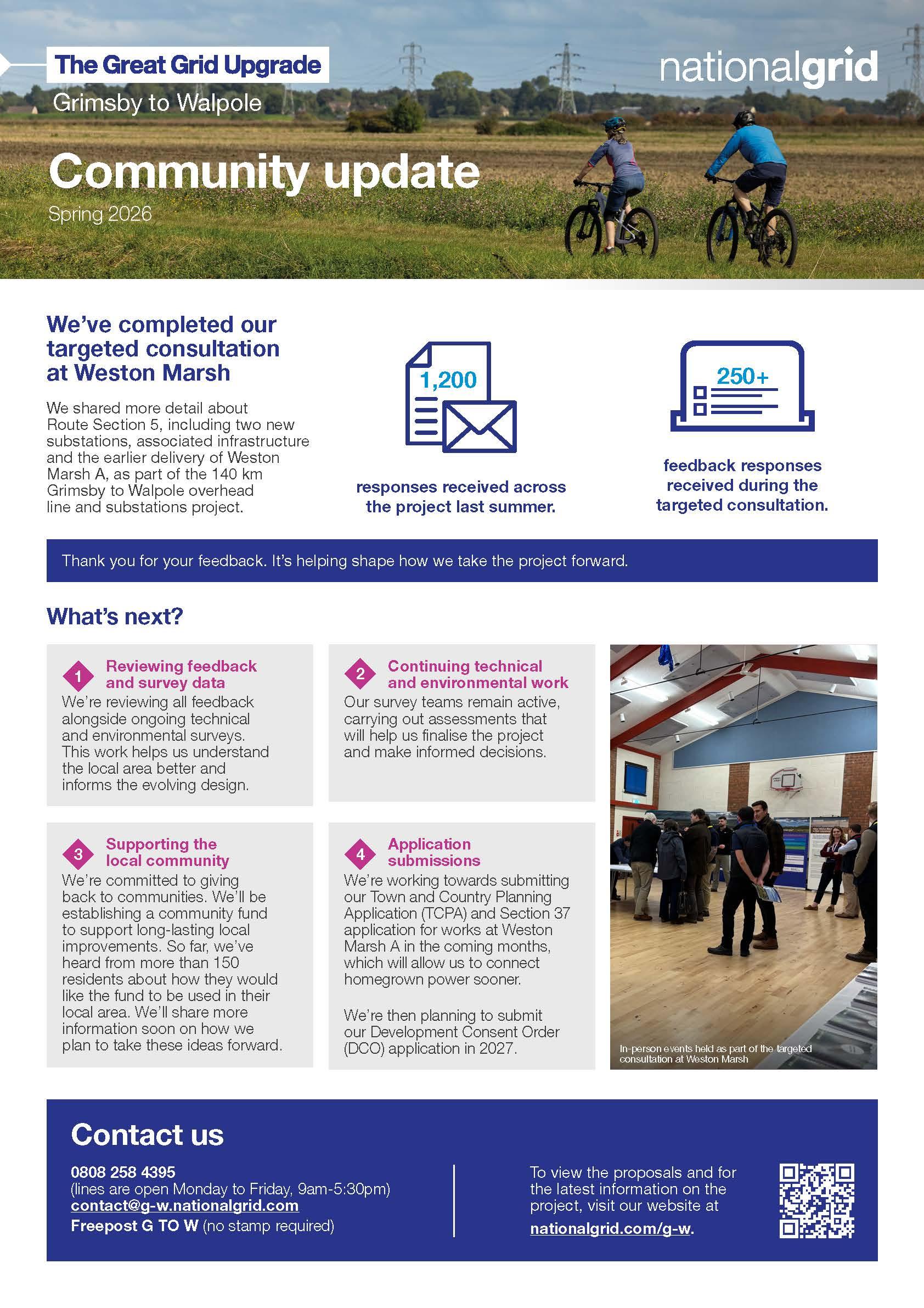 Grimsby to walpole spring 2026 community update