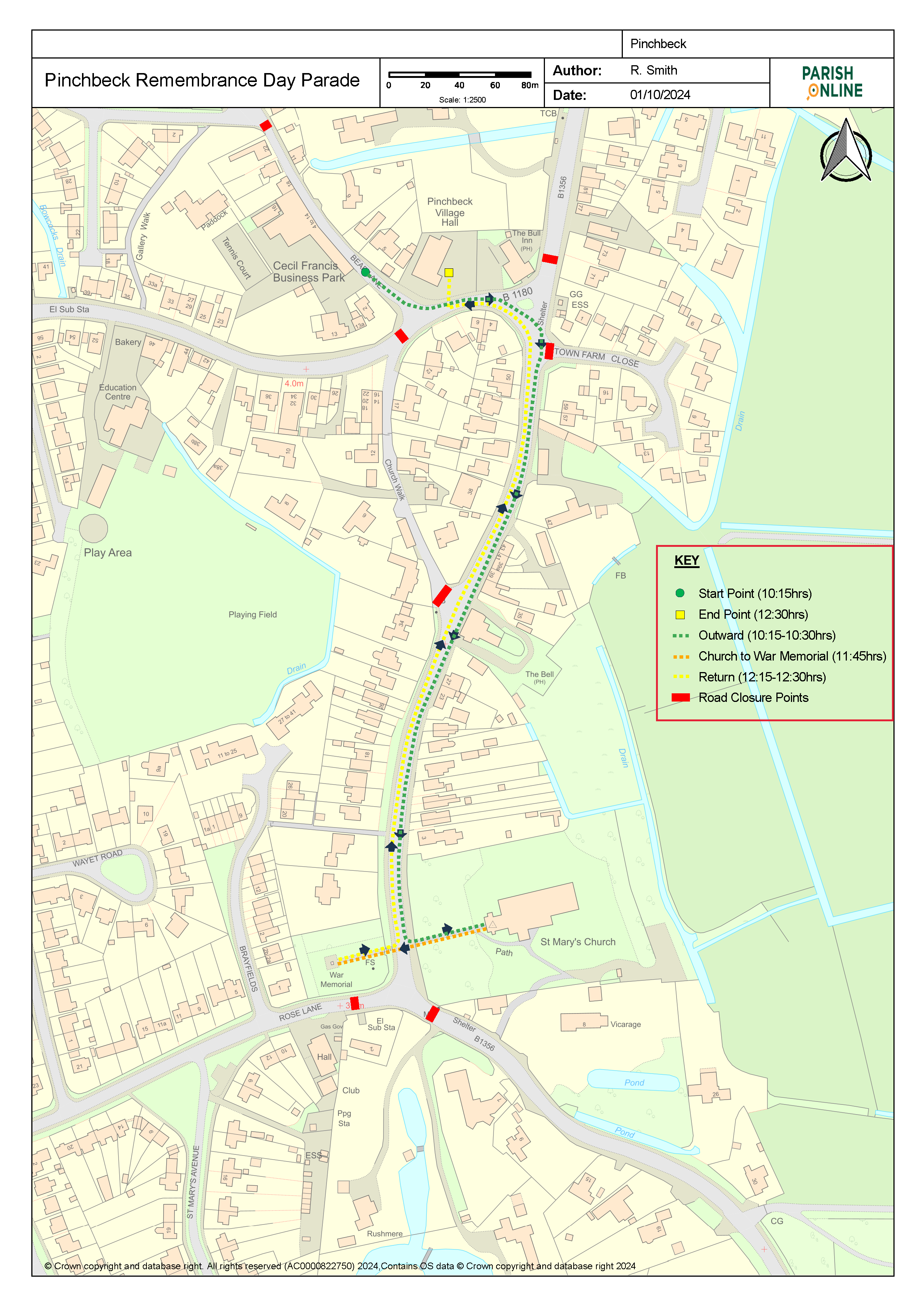 Remembrance Day Parade - Route Plan 2024